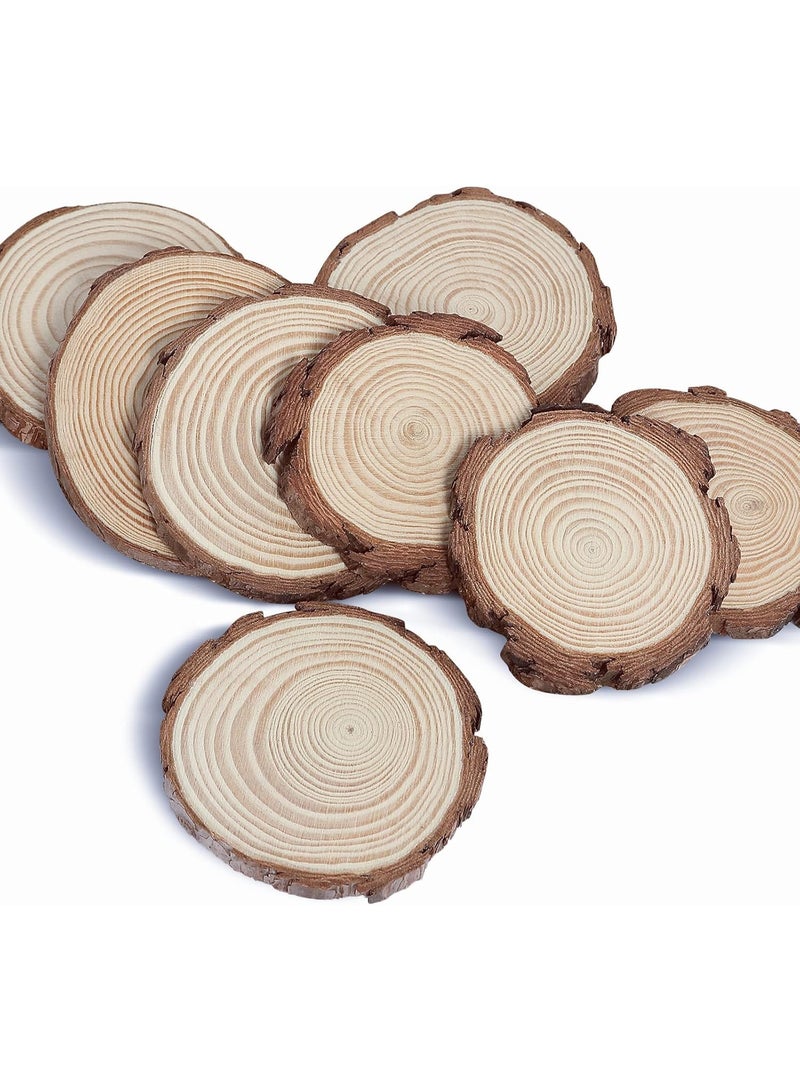 A coaster made of four round pieces of natural wood (also known as wood slices), offering a rustic and attractive decorative look. - Image 5